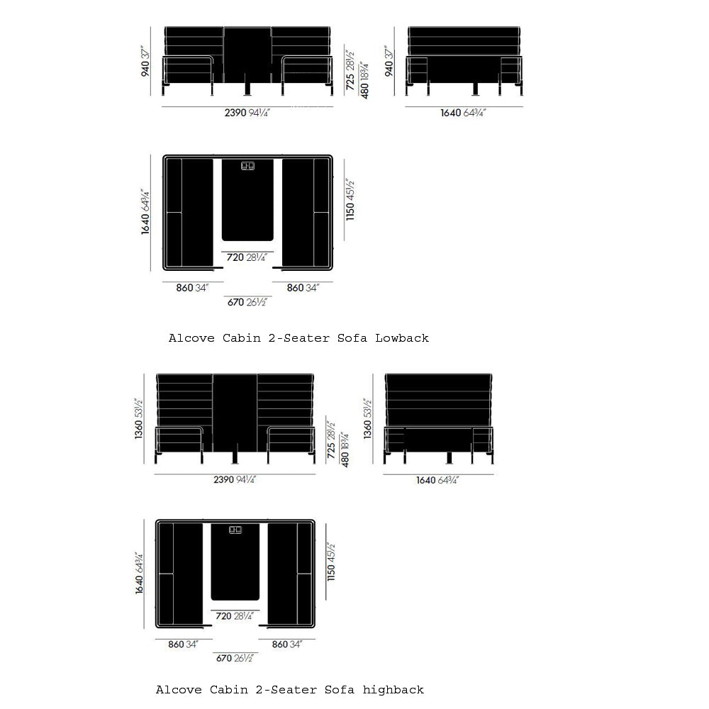 Alcove Cabin 2-Seater Sofa Sofas Vitra