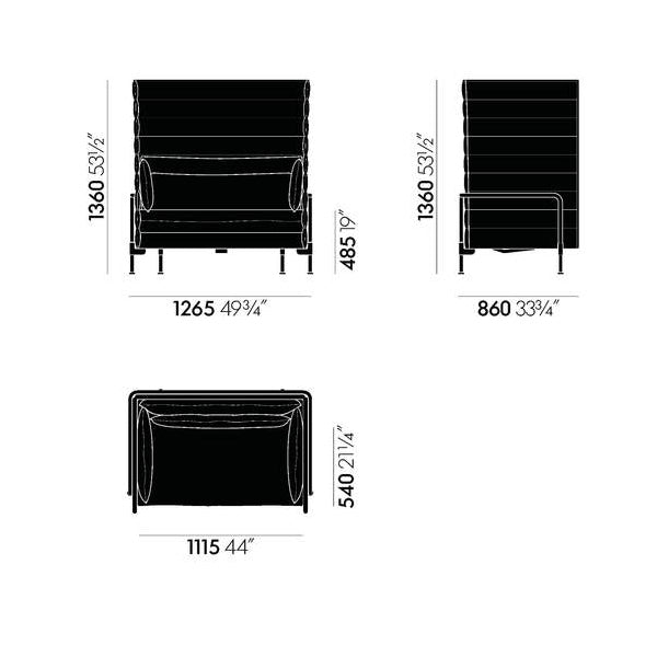 Alcove Highback Love Seat Sofa Sofa Vitra