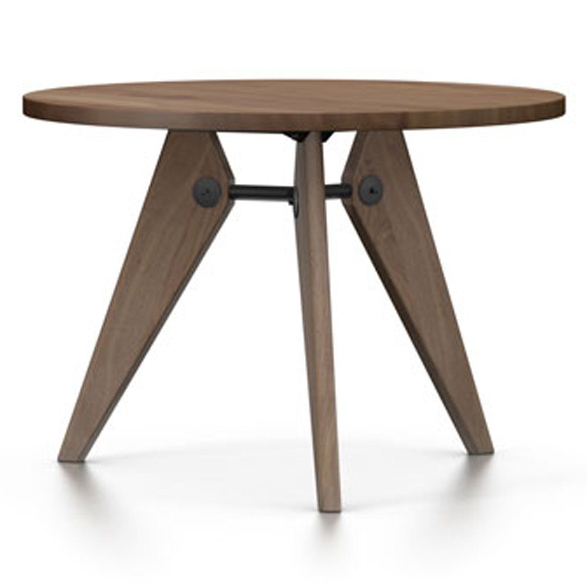 Prouvé Quéridon Table Dining Tables Vitra 41.25''- Dia. American Walnut