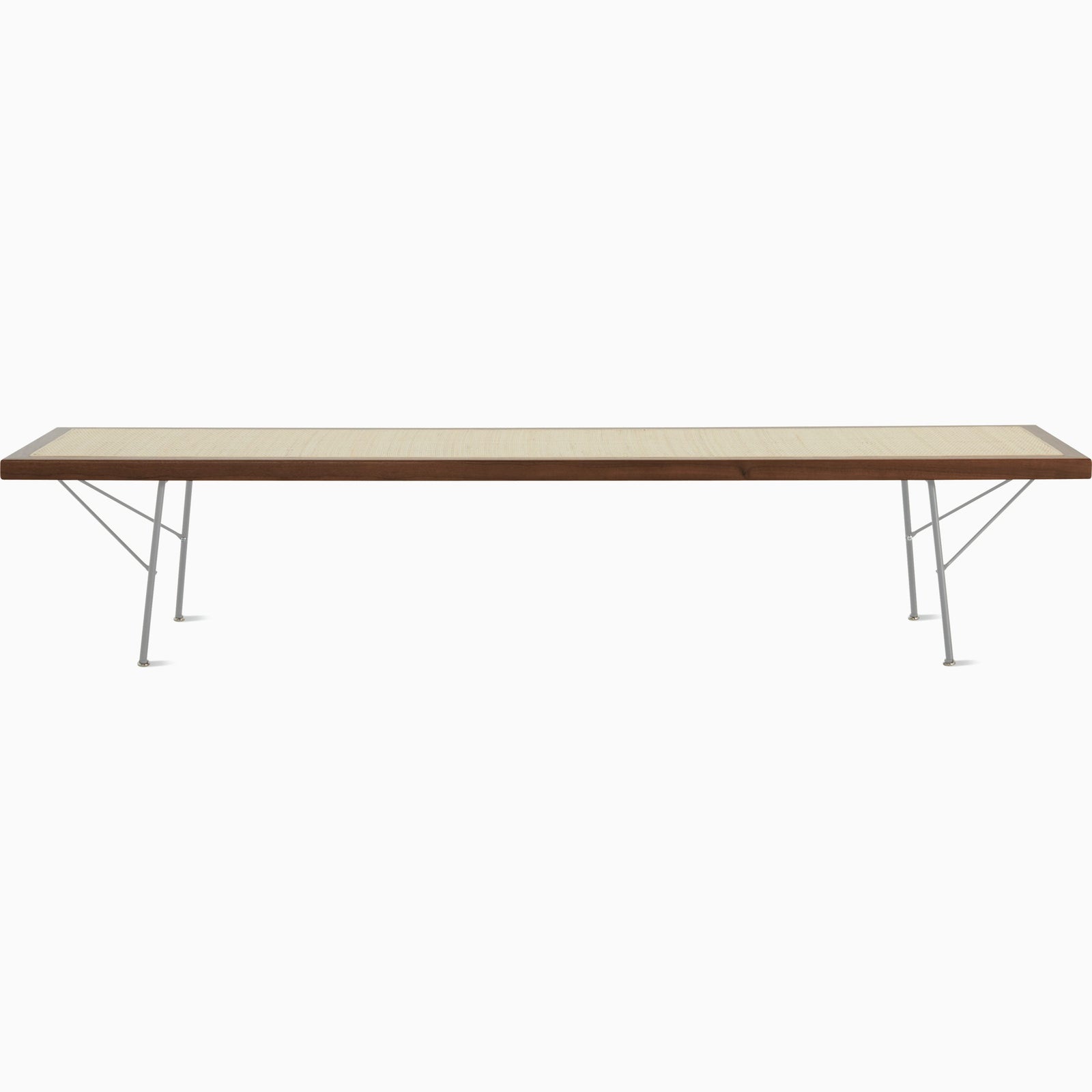 Nelson Cane Bench Benches herman miller 72 Inch Walnut +$400.00 Trivalent Chrome