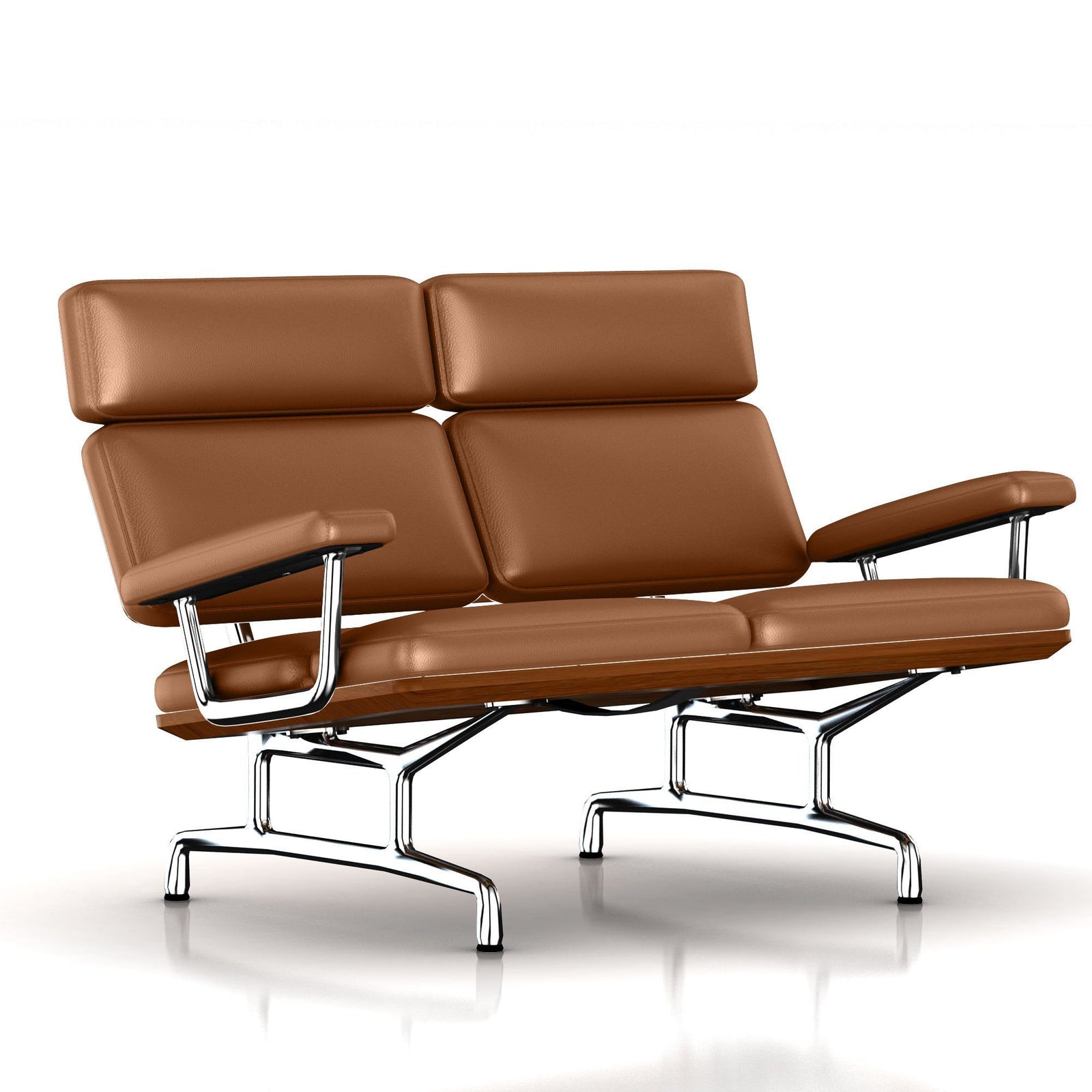 Eames 2-Seat Sofa by Herman Miller Sofa herman miller Walnut Copper Leather