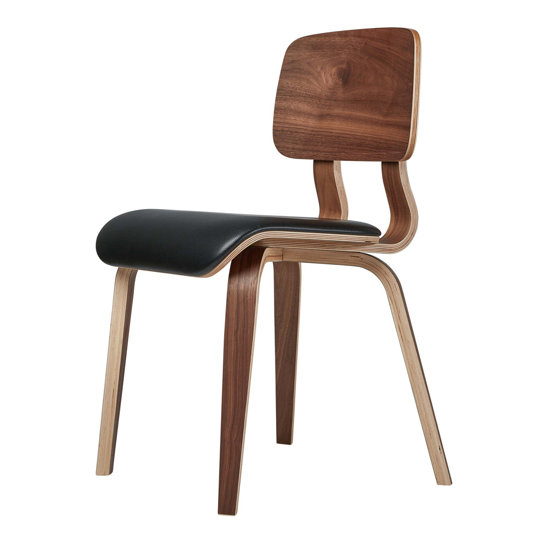Cardinal Dining Chair Dining chairs Gus Modern Walnut Moto Black Leather
