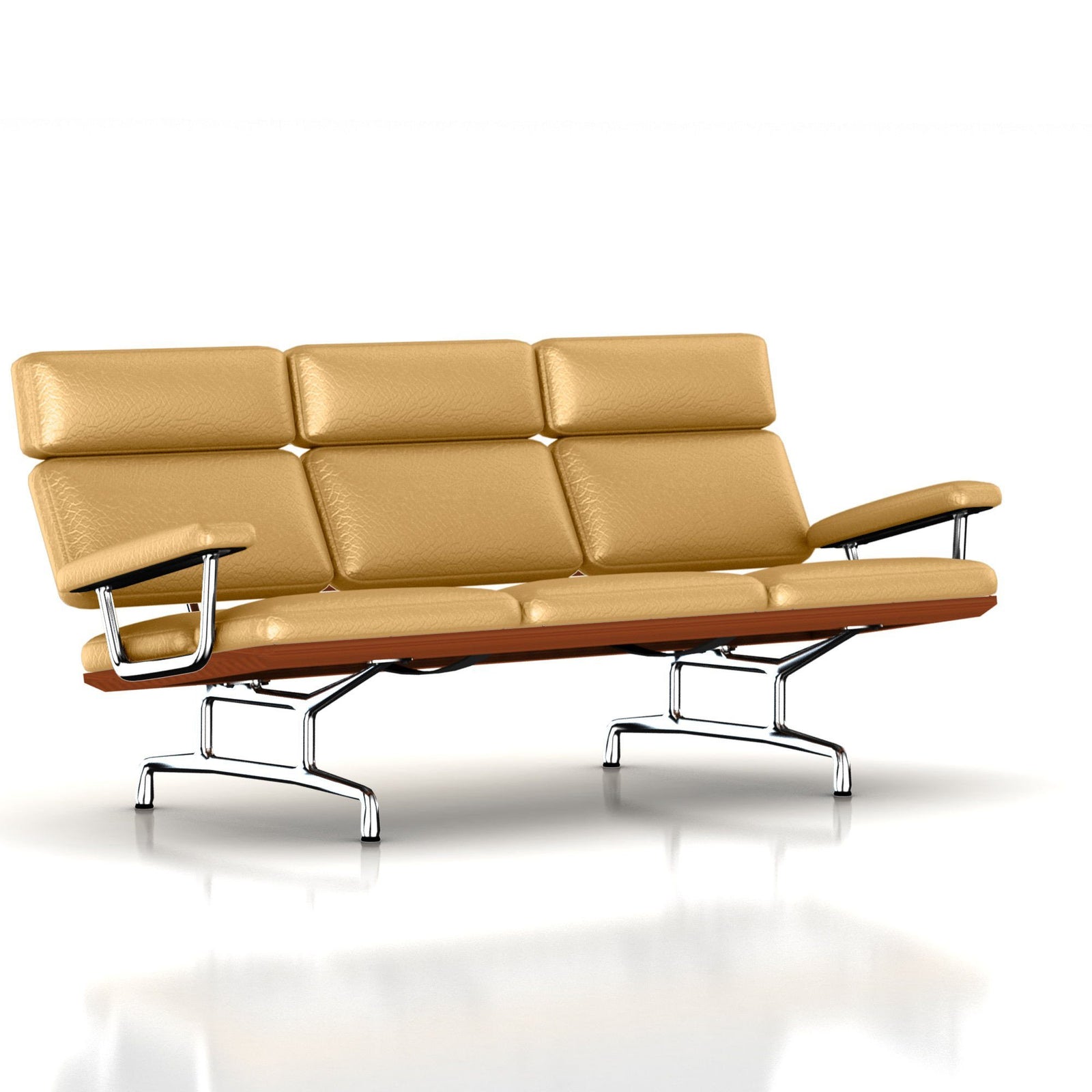 Eames 3-Seat Sofa by Herman Miller Sofa herman miller Walnut Honey Leather