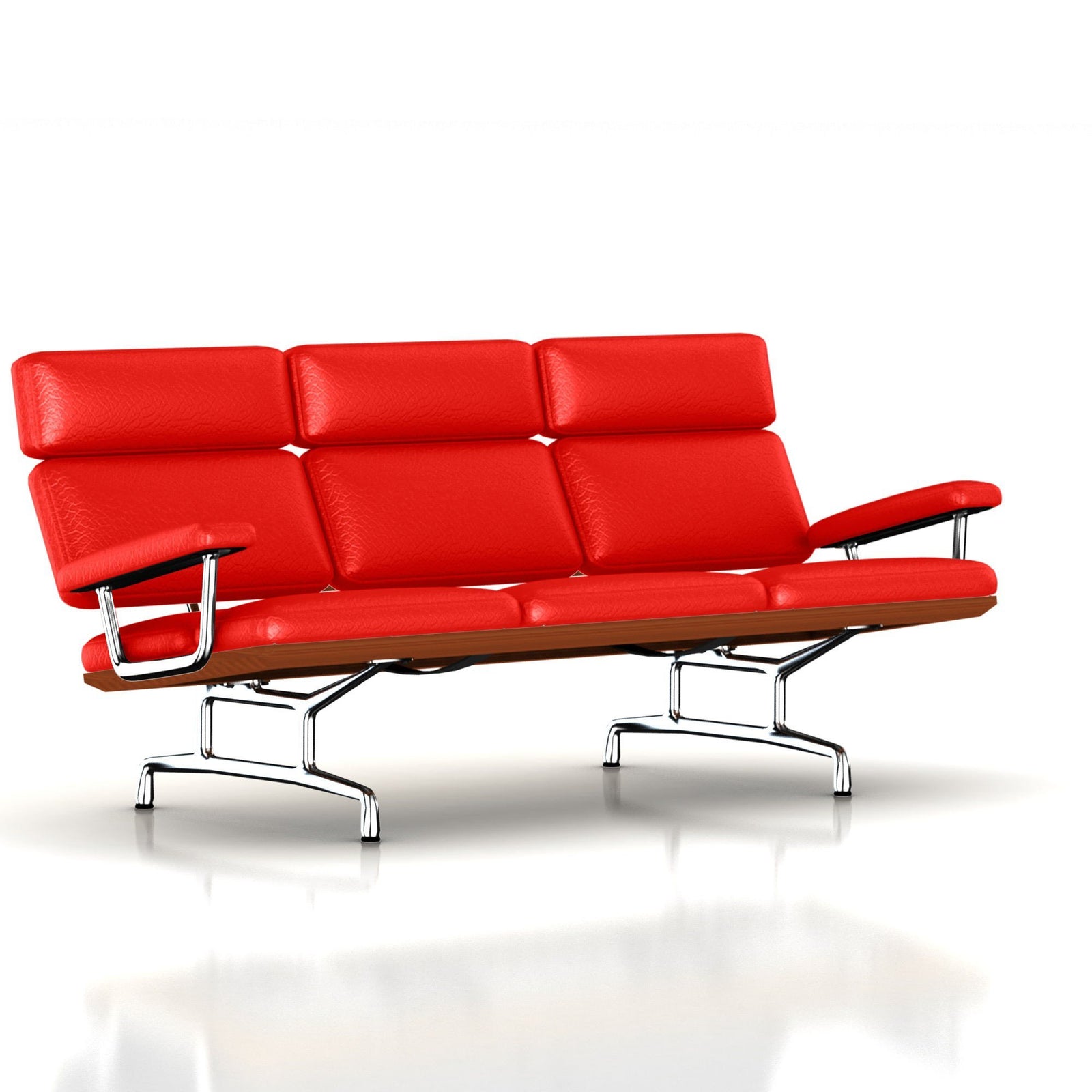 Eames 3-Seat Sofa by Herman Miller Sofa herman miller Walnut Red MCL Leather + $600.00