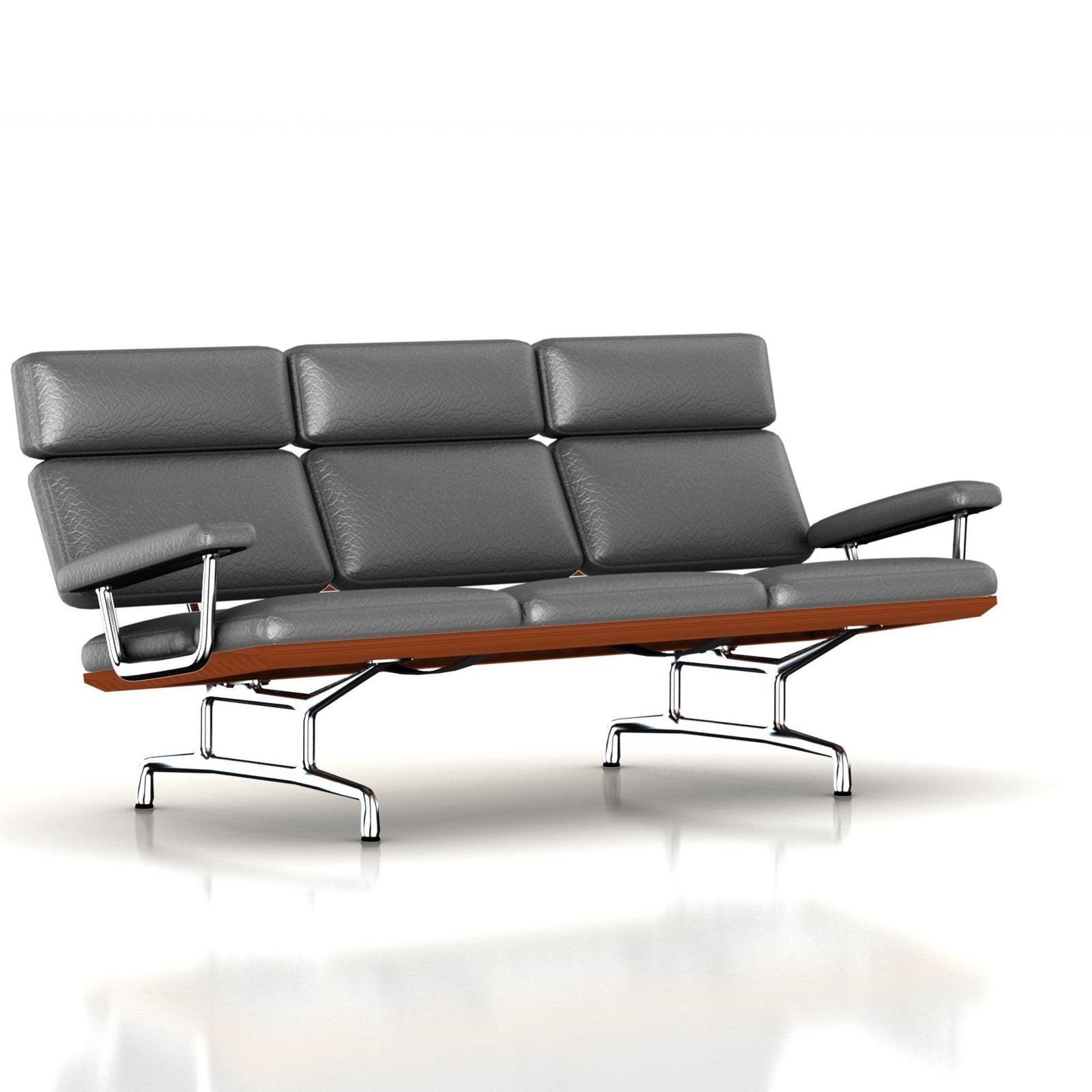 Eames 3-Seat Sofa by Herman Miller Sofa herman miller Walnut Smoke Leather