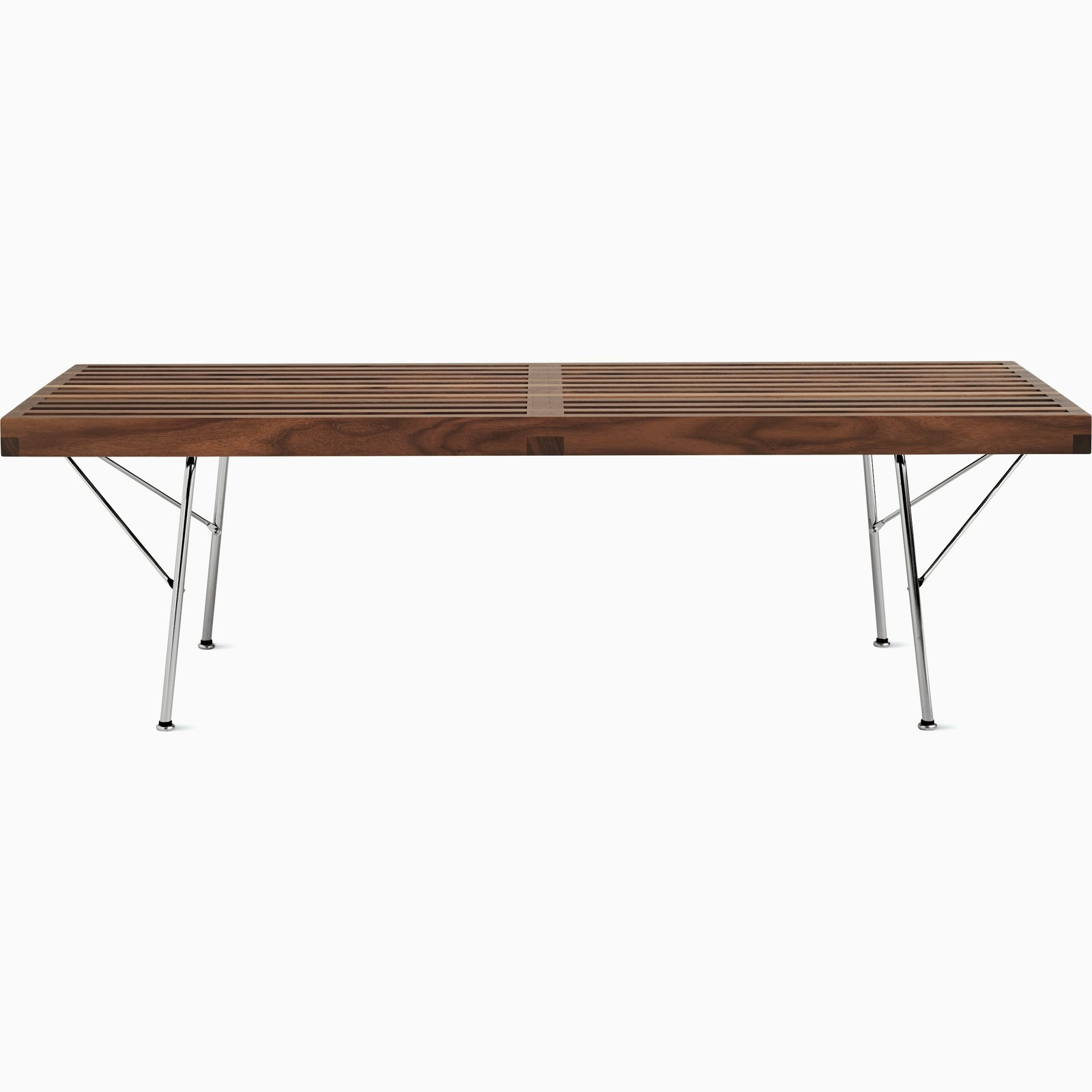Nelson Platform Bench - Metal Legs Benches herman miller 48 Wide Metal Base Walnut Slat