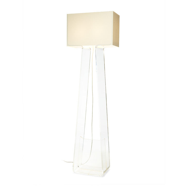 Tube Top Floor Lamp Floor Lamps Pablo 60” H White Shade/Clear Base