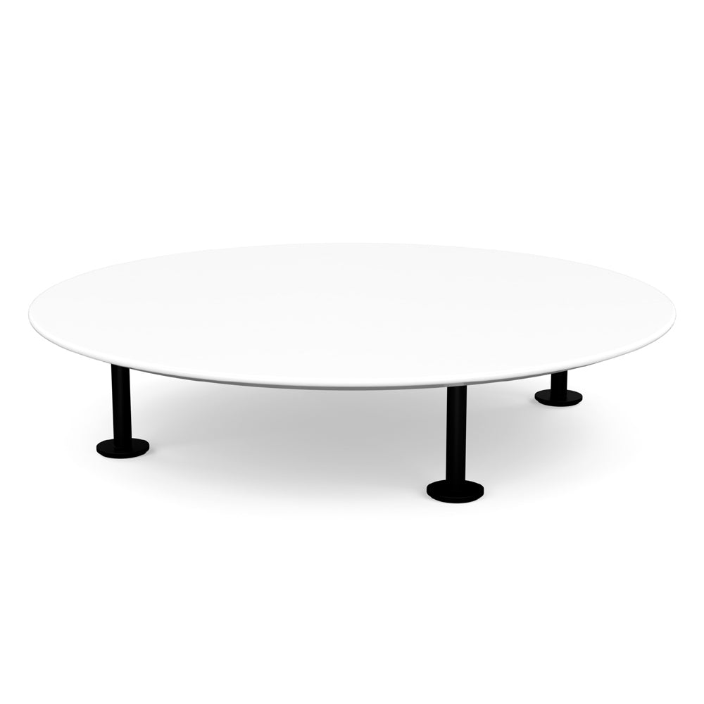 Grasshopper Coffee Table - Single Round Coffee Tables Knoll Black White Laminate