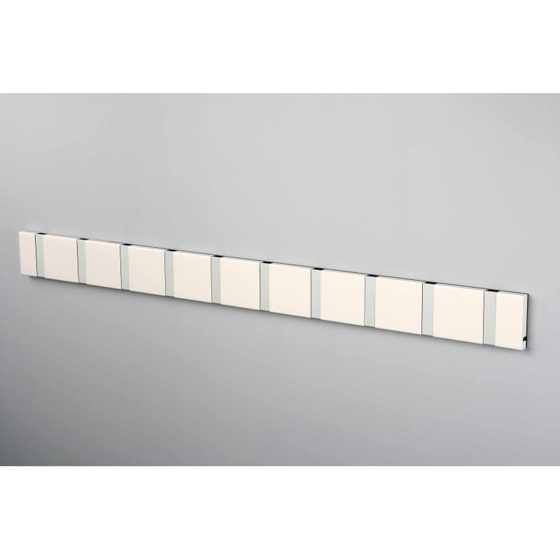 Knax Horizontal Colored Coat Hook Coat Hooks Loca 10 hooks Aluminum White