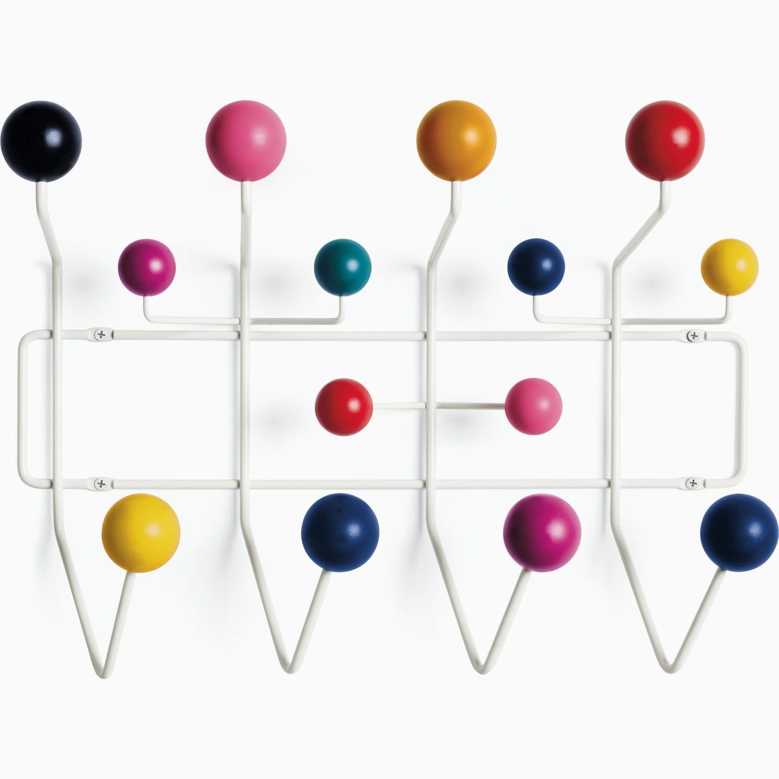 Eames Hang It All Coat Rack Coat Hooks herman miller White Frame - Multi-Color Spheres