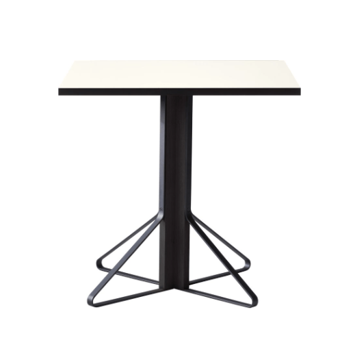 Kaari Table Square Tables Artek HPL, high-gloss white Oak, black lacquered