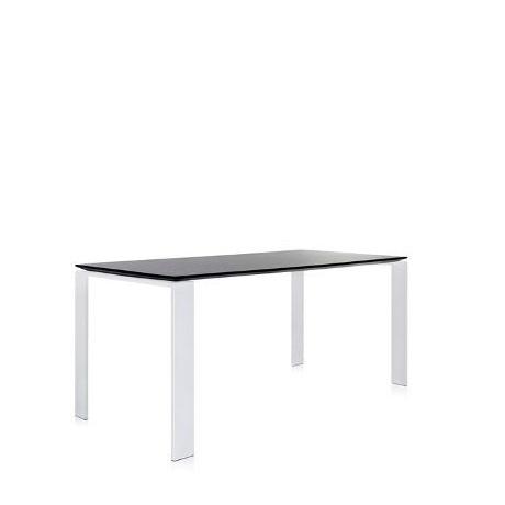 Four Table - Laminate Top Dining Tables Kartell Standard - 63" White Body/Black Top