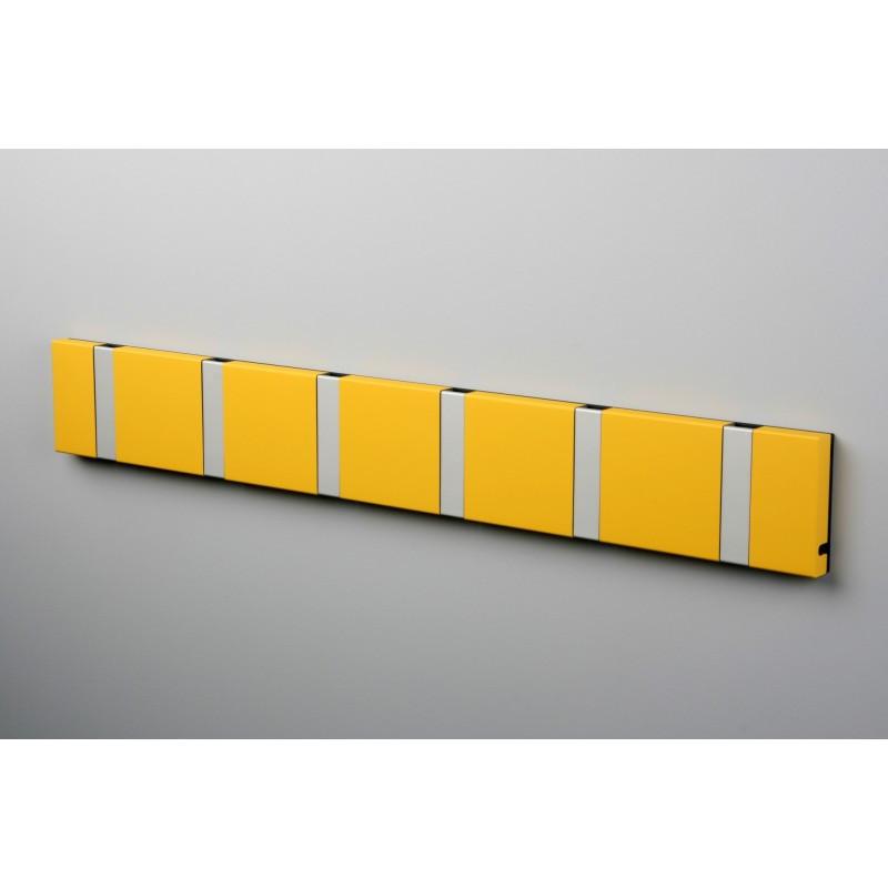 Knax Horizontal Colored Coat Hook Coat Hooks Loca 6 hooks Aluminum Summer Yellow