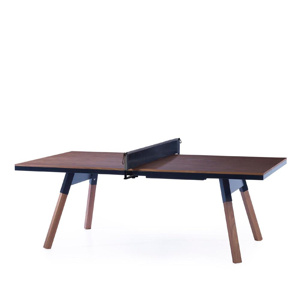 You and Me Wood Ping Pong Table - Indoor table RS Barcelona 220 - Medium Walnut and Black