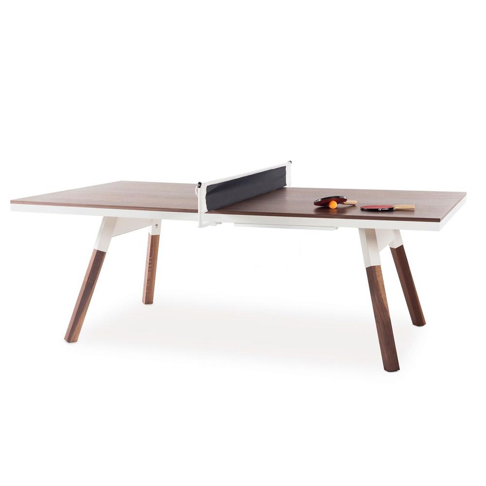 You and Me Wood Ping Pong Table - Indoor table RS Barcelona 220 - Medium Walnut and White