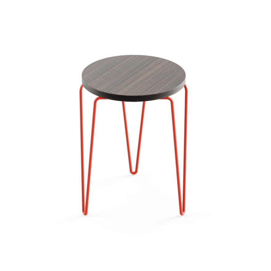Florence Knoll Hairpin Stacking Table table Knoll Zebra red powder-coat base