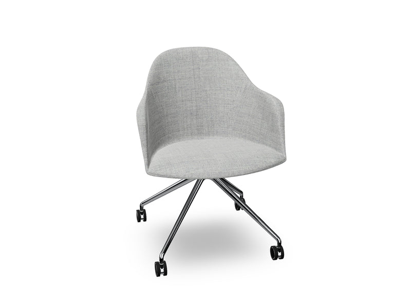 Cila fully upholstered Armchair With Fixed Trestle Base
