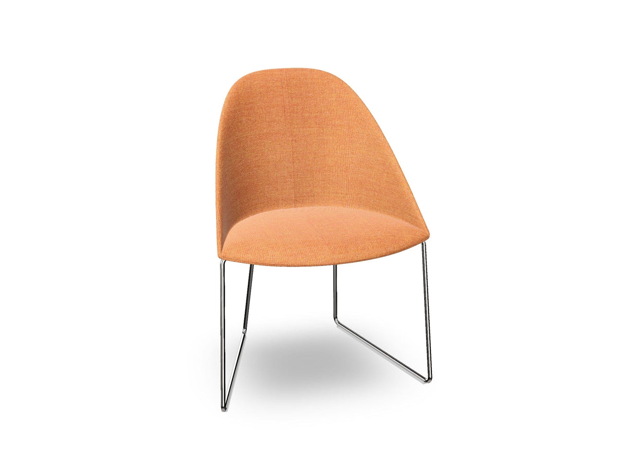 Cila Fully Upholstered Chair With Sled Base Chairs Arper 