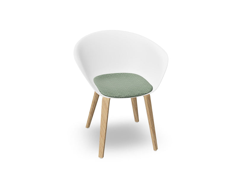 Duna 02 Wood Leg Chair With Seat Cushion Chairs Arper 