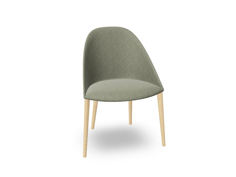 Cila Fully Upholstered Chair With Timber Oak Four-leg Base