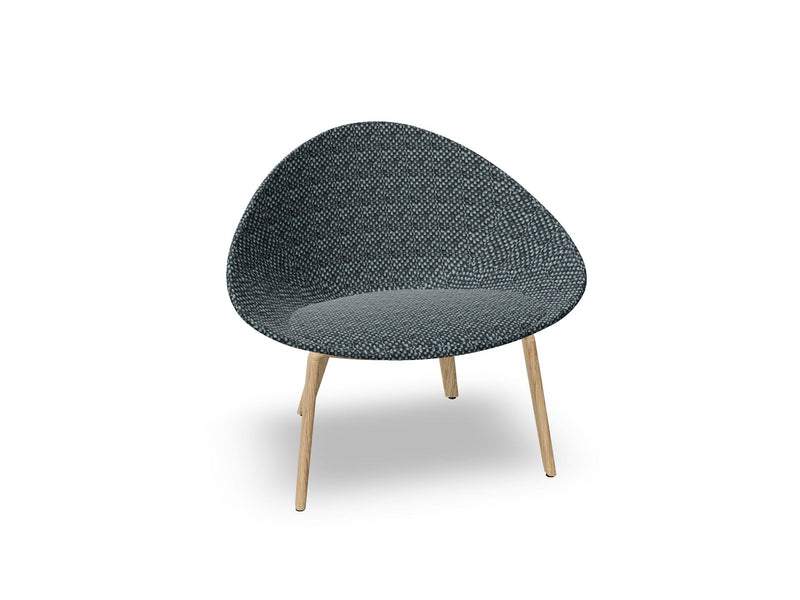 Adell 4 Leg Wood Lounge Chair With Fully Upholstered lounge chair Arper 
