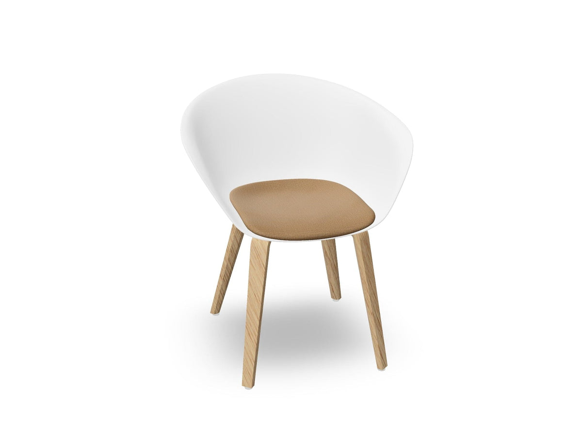 Duna 02 Wood Leg Chair With Seat Cushion Chairs Arper 