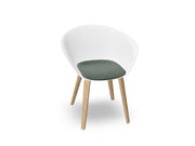 Duna 02 Wood Leg Chair With Seat Cushion Chairs Arper 