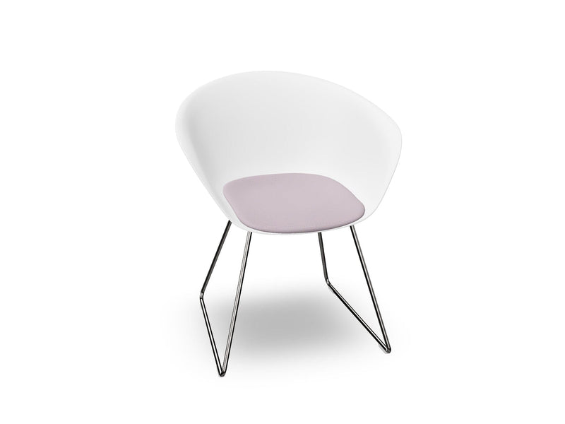Duna 02 Sled Base Chair With Seat Cushion Chairs Arper 