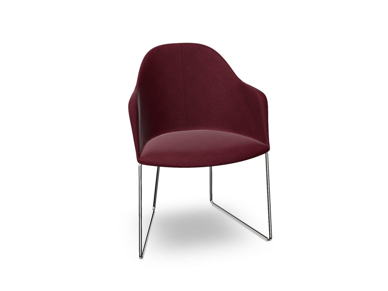 Cila Fully Upholstered Armchair With Sled Base Chairs Arper 