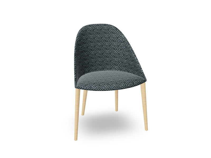 Cila Fully Upholstered Chair With Timber Oak Four-leg Base