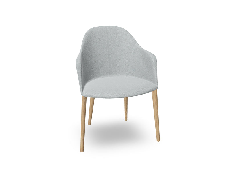 Cila Fully Upholstered Armchair with Timber Oak Four-leg Base