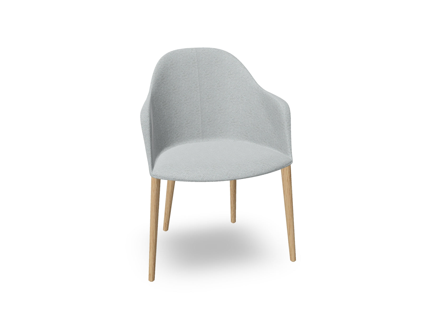 Cila Fully Upholstered Armchair with Timber Oak Four-leg Base