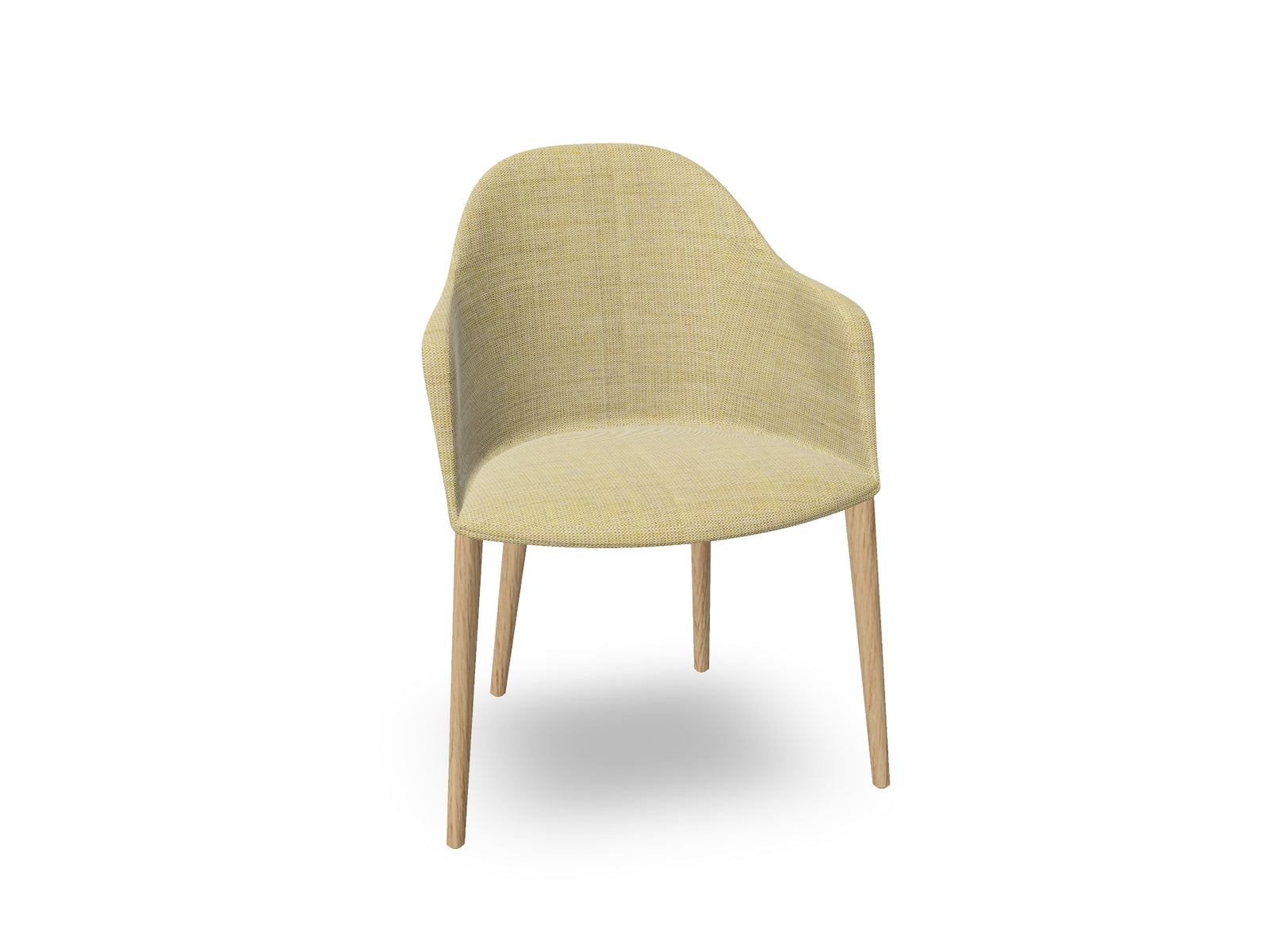 Cila Fully Upholstered Armchair with Timber Oak Four-leg Base