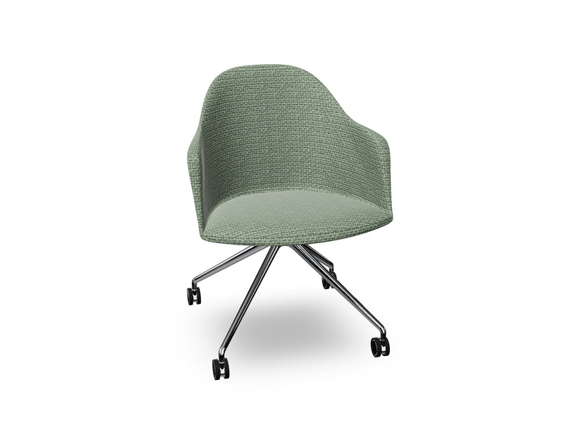 Cila fully upholstered Armchair With Fixed Trestle Base