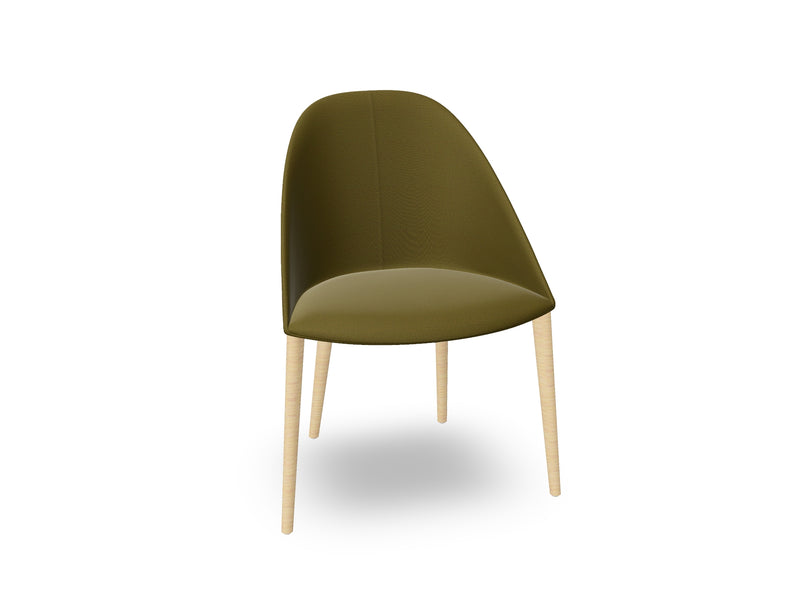 Cila Fully Upholstered Chair With Timber Oak Four-leg Base