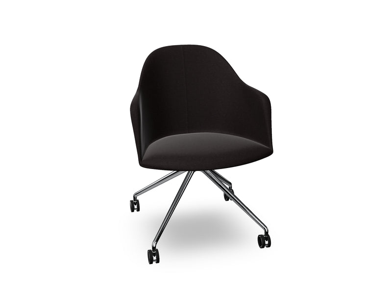Cila fully upholstered Armchair With Fixed Trestle Base