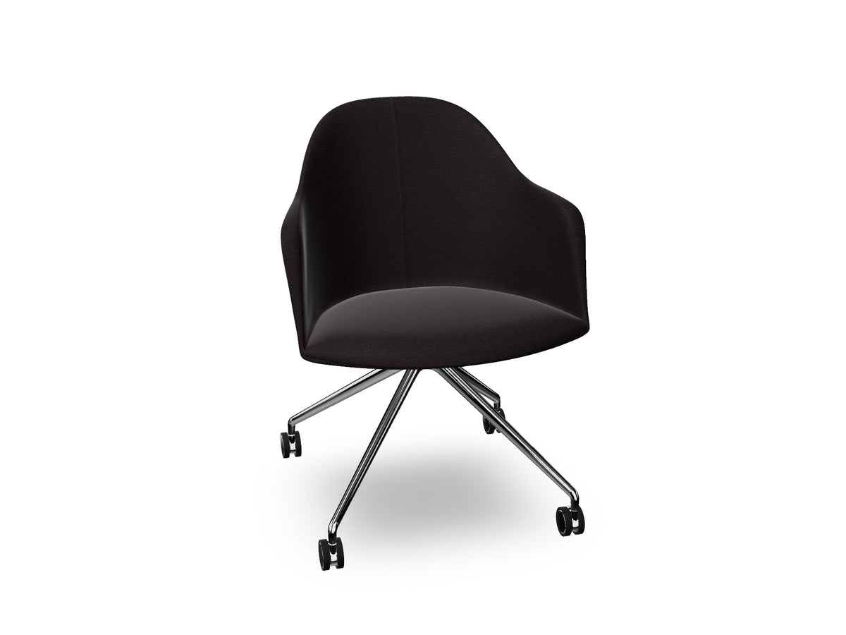 Cila fully upholstered Armchair With Fixed Trestle Base