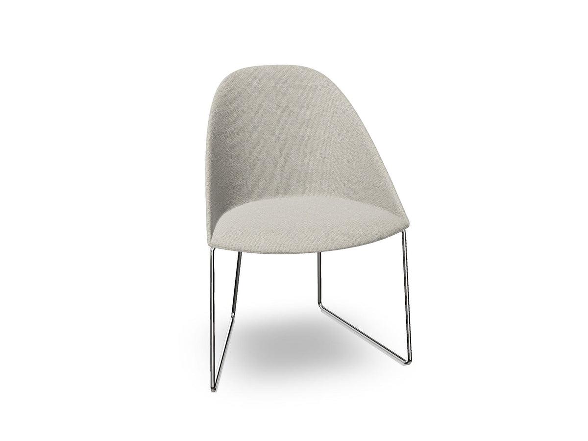 Cila Fully Upholstered Chair With Sled Base Chairs Arper 
