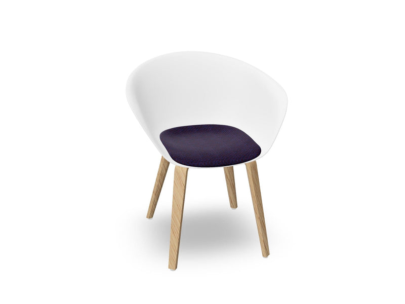 Duna 02 Wood Leg Chair With Seat Cushion Chairs Arper 