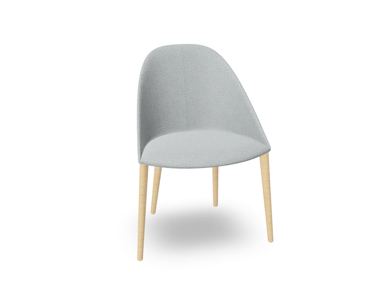 Cila Fully Upholstered Chair With Timber Oak Four-leg Base