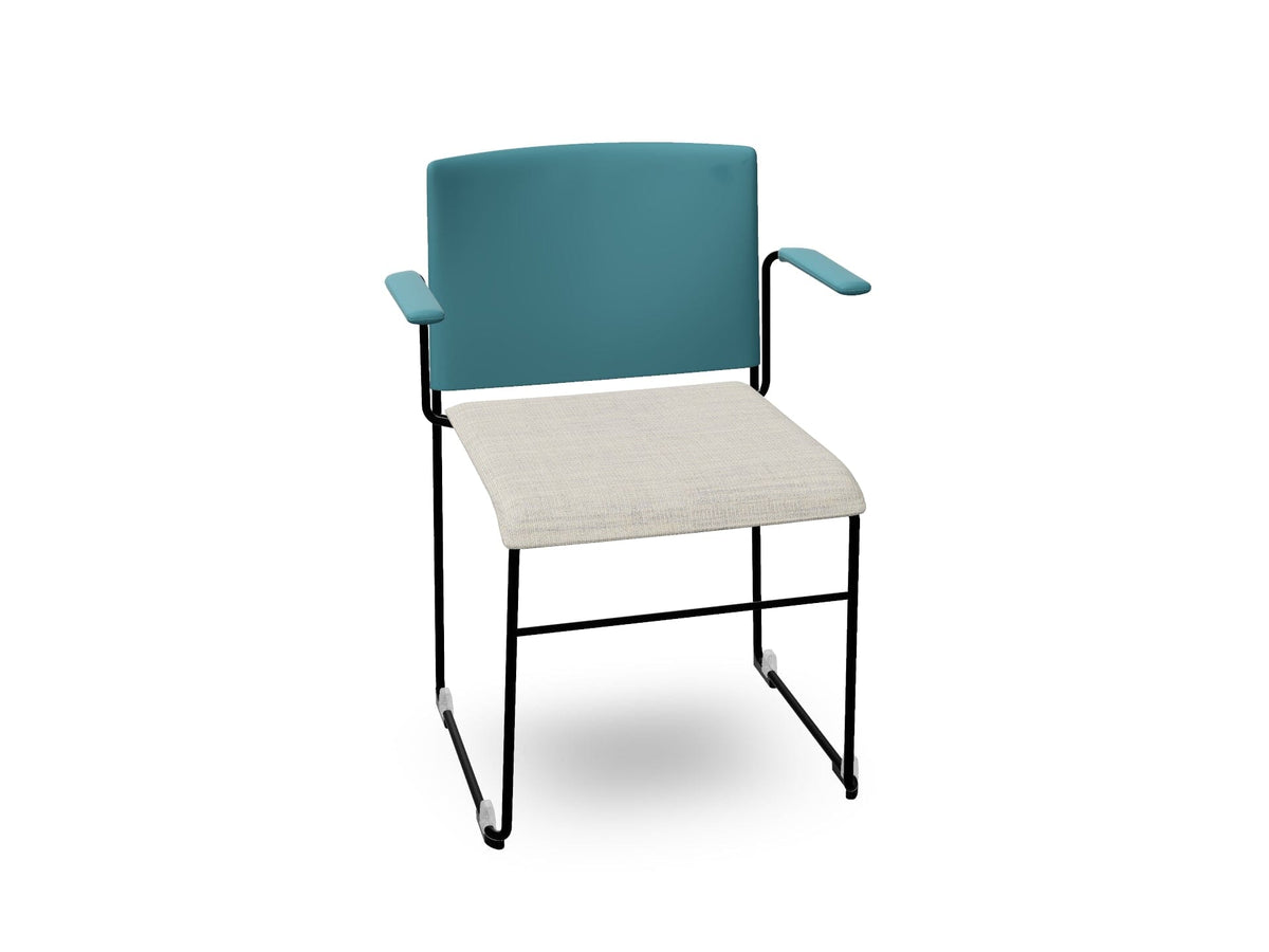 Stacy Sled Chair with Armrests Armchair Arper Black-Lacquered - V25 PS00003 