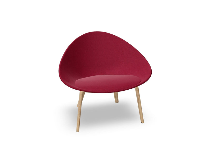 Adell 4 Leg Wood Lounge Chair With Fully Upholstered lounge chair Arper 