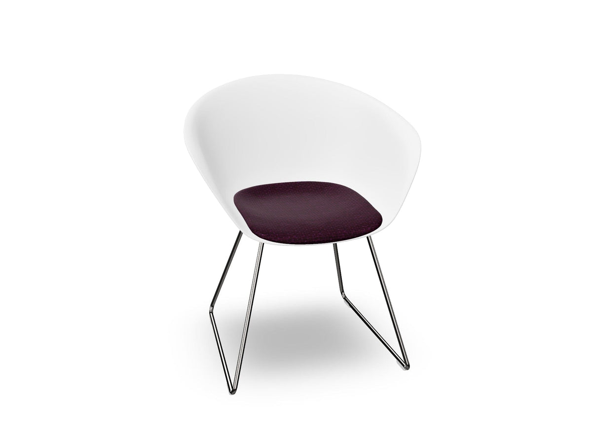 Duna 02 Sled Base Chair With Seat Cushion Chairs Arper 