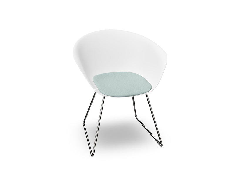 Duna 02 Sled Base Chair With Seat Cushion Chairs Arper 