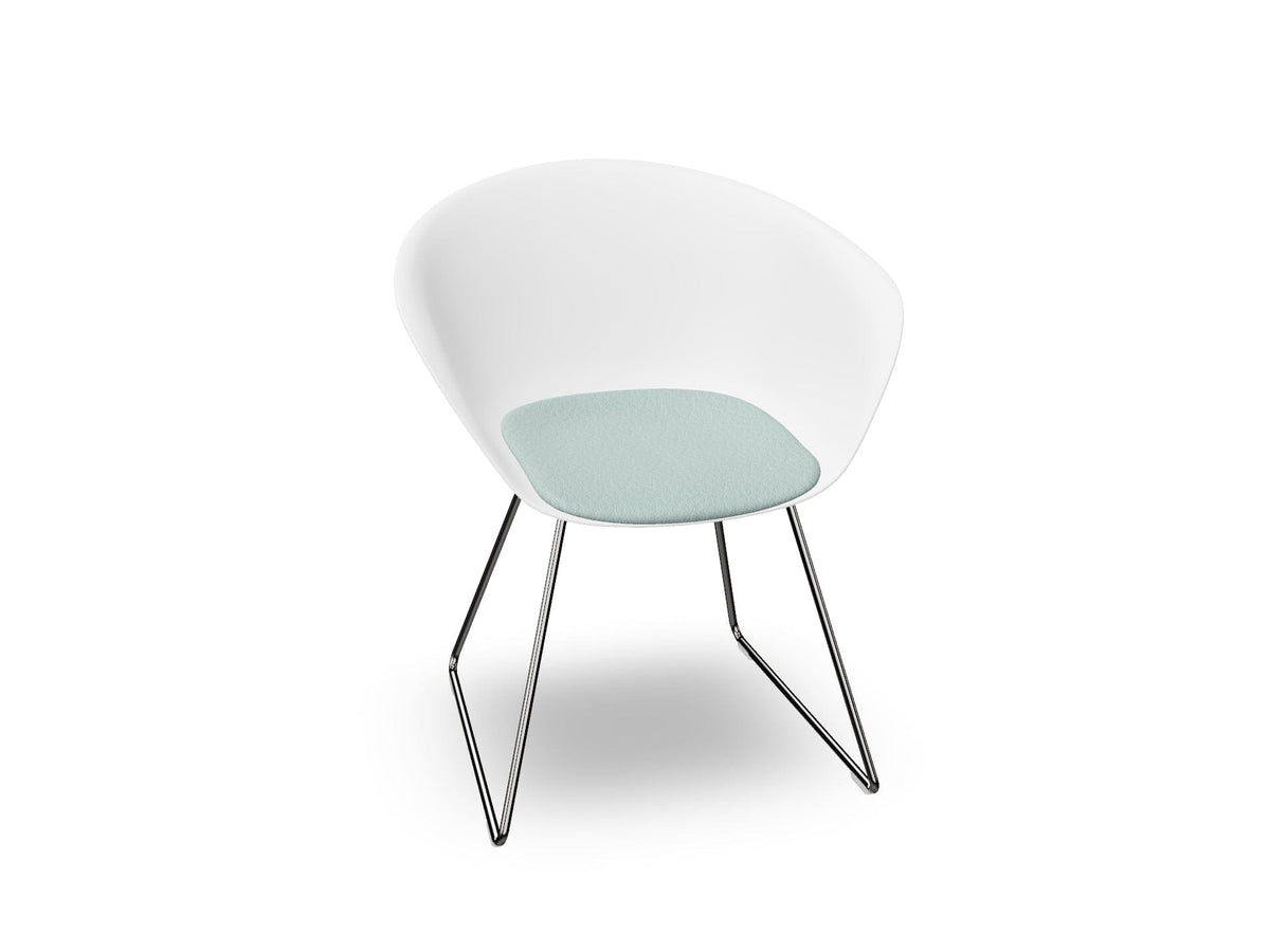 Duna 02 Sled Base Chair With Seat Cushion Chairs Arper 