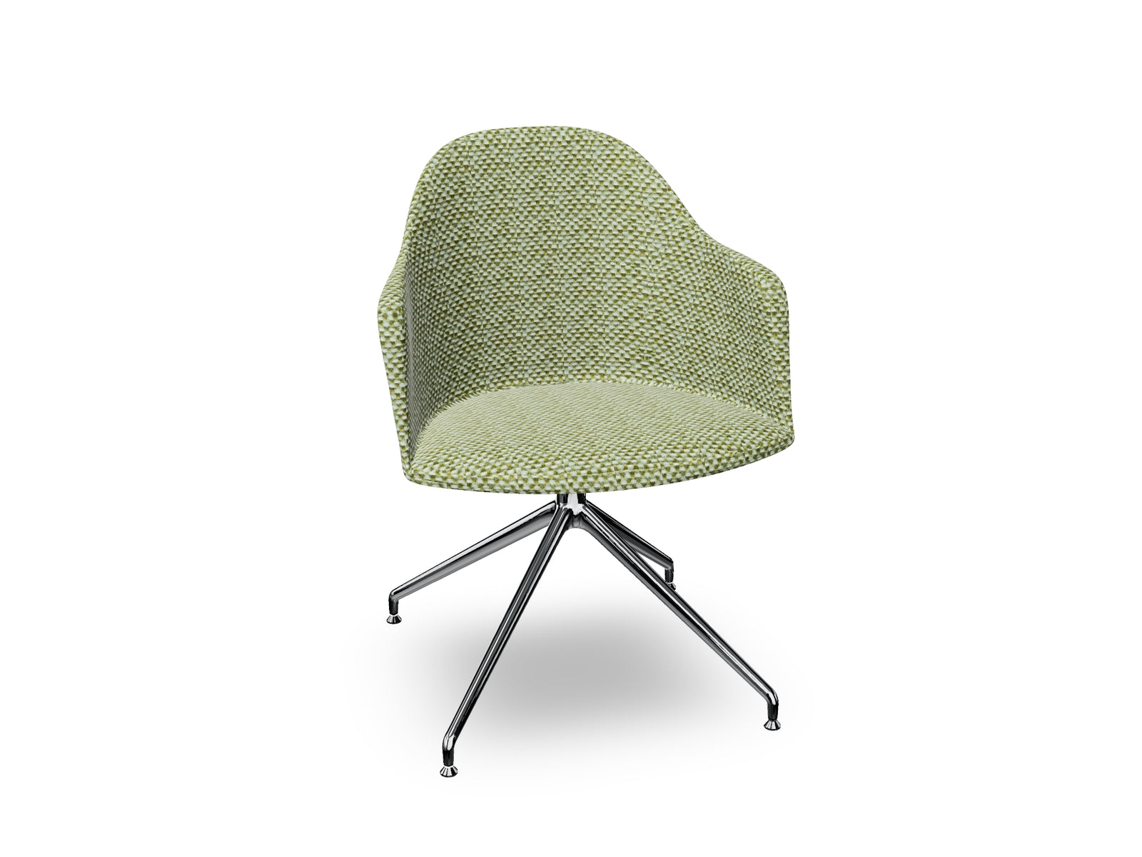 Cila Fully Upholstered Armchair With Swivel Trestle Base