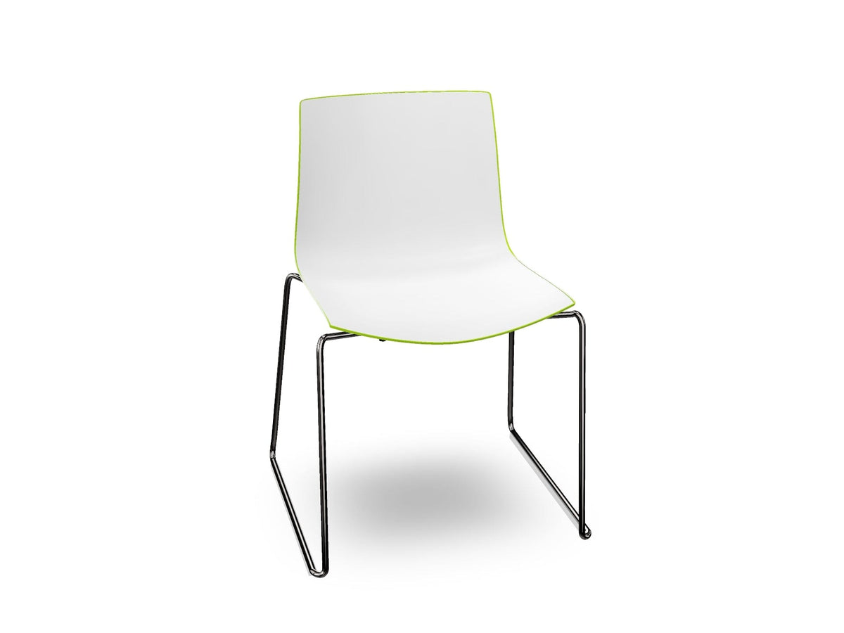 Catifa 46 Polypropylene Bi-Color Sled Base Chair Side/Dining Arper 