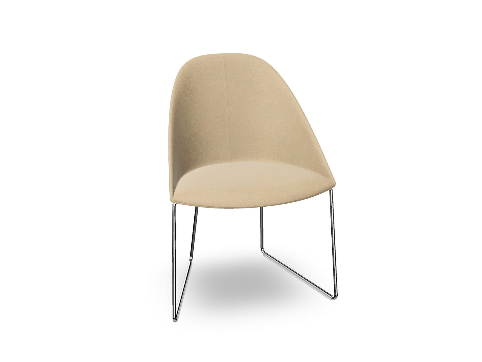 Cila Fully Upholstered Chair With Sled Base Chairs Arper 