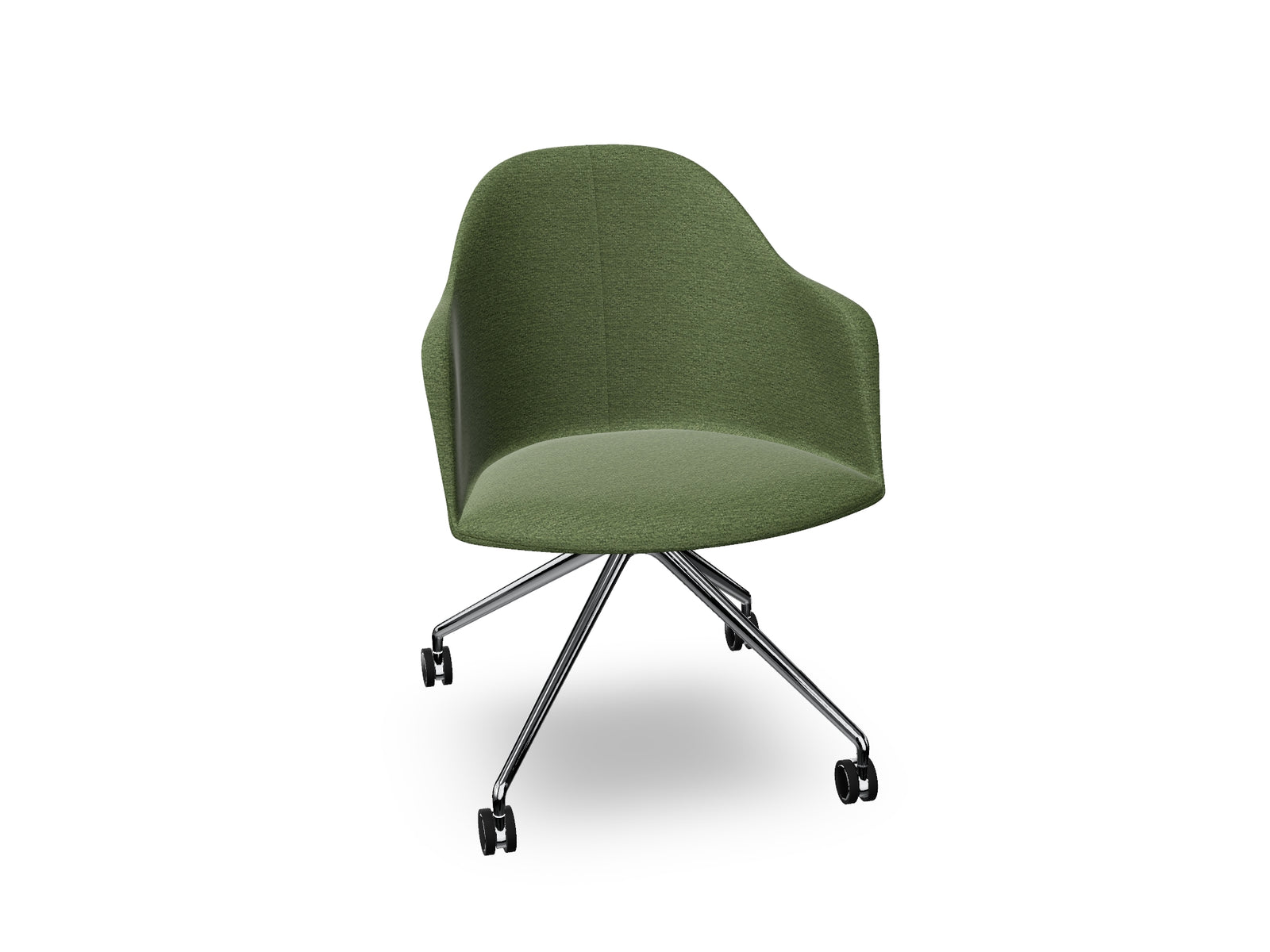 Cila fully upholstered Armchair With Fixed Trestle Base