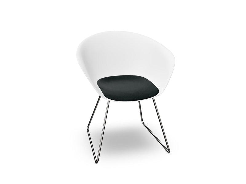 Duna 02 Sled Base Chair With Seat Cushion Chairs Arper 